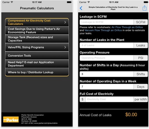 Parker Mobile Product Selector