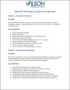 Hydraulic Training Syllabus