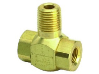 J-Series Shuttle Valve, 1/4” Male Out, 1/4” Male In, 1/4” Female In