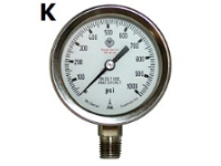 Model K Gauge - 1/4 NPT Standard Bottom Connection