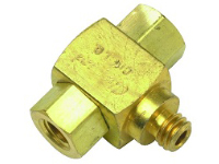 Shuttle Valve, #10-32 Male Outlet #10-32 Female Inlets