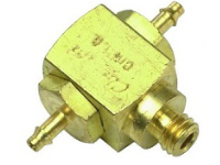 Shuttle Valve, #10-32 Male Outlet, 1/16” ID Hose Inlets