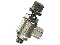 3° Needle Valve, #10-32 Knurled Knob with Locking Nut