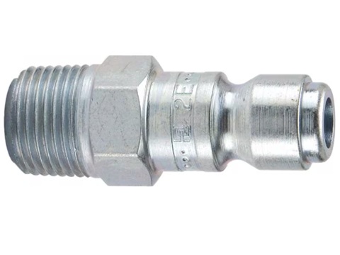 10 Series Tru-Flate Pneumatic Manual Connect Stainless Steel Nipple with Male Pipe 10 Series Stainless Steel Nipple - Male Pipe