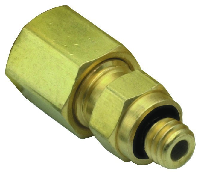 Brass #10-32 to Tube Compression Fitting with Captivated O-Ring