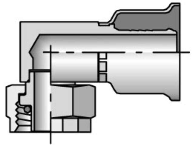Parkrimp Permanent Female Compressor - Swivel - 90° Elbow - Block Type 26 Series 15Z26