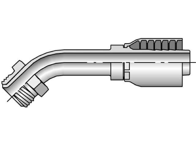 Parkrimp Permanent Male Inverted SAE 45° - Swivel - 45° Elbow 43 Series 16743