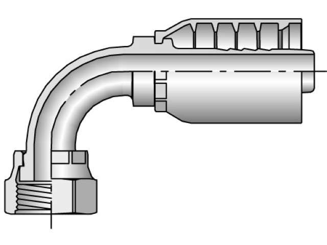 Parkrimp Permanent Female Seal-Lok - Swivel - 90° Elbow - Short Drop 79 Series 1J979