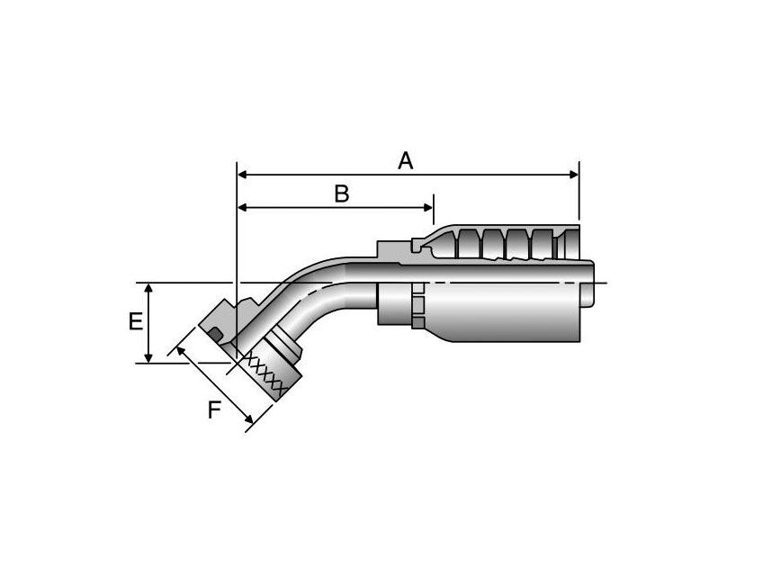 Parkrimp Permanent Caterpillar® Flange Head - 45° Elbow 79 Series 1XF79