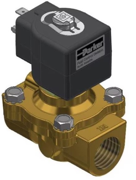 Parker 2-Way Brass Valve DIN Coil