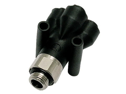 Male Y Connector Double Push-to-Connect Instant Pneumatic Fitting Prestolok Composite 368PLPD - Metric-BSPP