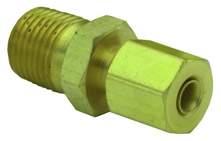 Brass NPT to 1/8" O.D. Tube Compression - 3810 Series