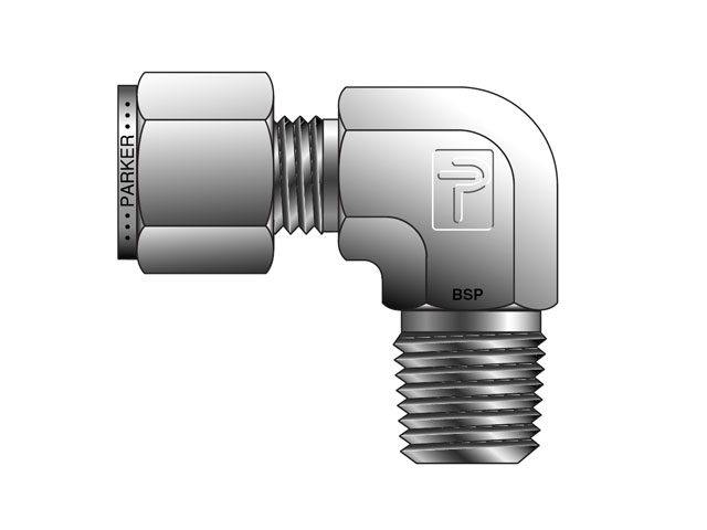 A-LOK Inch Tube BSPT Male Elbow - MSEL