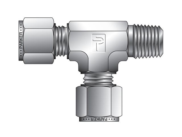 A-LOK Metric Tube NPT Male Tee - MRT