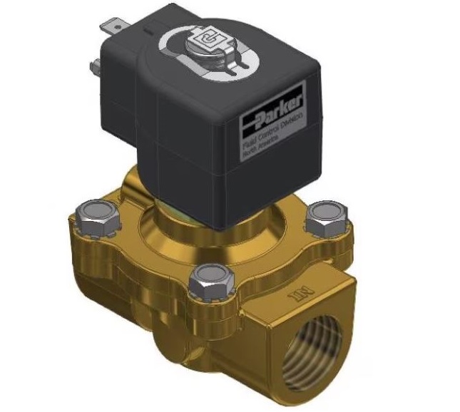 Parker 22/23 Series - General Purpose Brass Solenoid Valve - DIN Coil