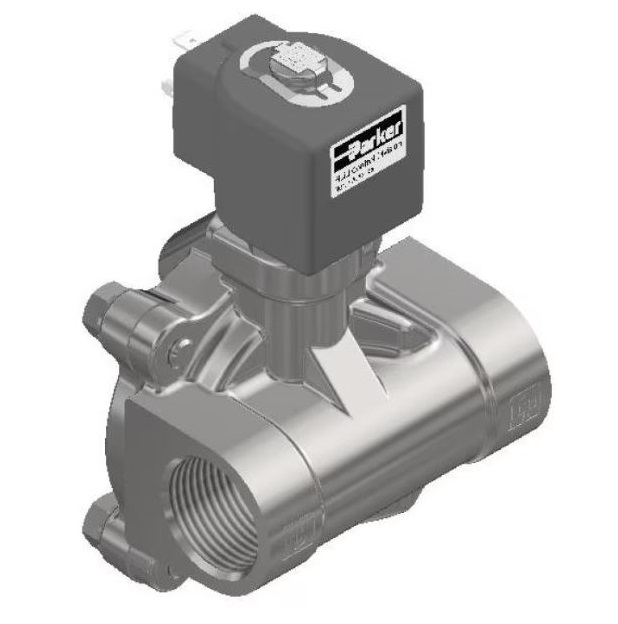 Parker 24 Series - High Flow General Purpose Solenoid Stainless Steel Valve - DIN Coil