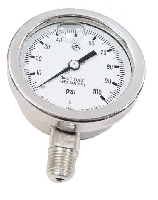 Model H Gauge - 1/2" NPT Standard Bottom Connection