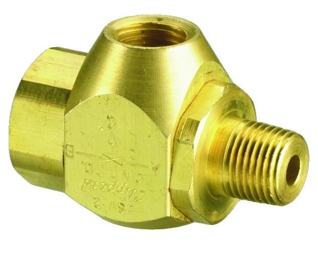 Series Shuttle Valve, 1/4” Female Out, 1/8” Female Ins