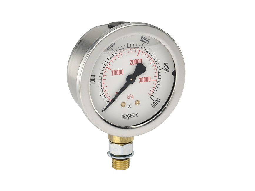 25-901-400-BAR/PSI-G1/4 NOSHOK - 900 Series Gauge -SS Case - Bottom Connection