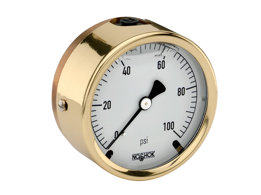 NOSHOK - 300 Series Gauge - Brass -Back Connection