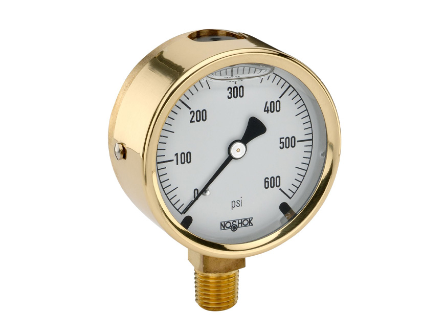 NOSHOK - 300 Series Gauge - Brass -Bottom Connection