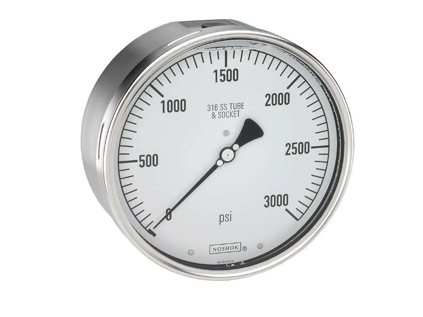 NOSHOK - 500 Series Gauge - SS Case - Liquid Filled - Back Connection