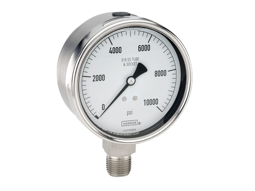 NOSHOK - 500 Series Gauge - SS Case - Liquid Filled - Bottom Connection