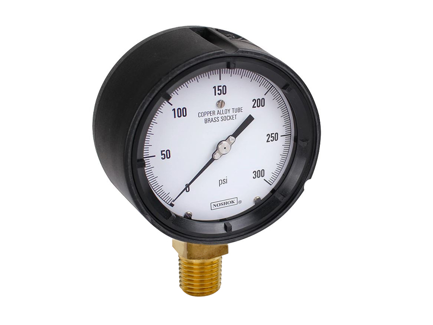 Noshok - 600 Series Gauge - Brass Dry - Bottom Connection