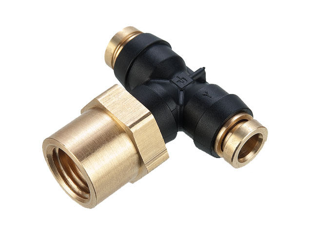 Female Branch Tee Swivel - Push-to-Connect Transportation Fitting PTC Composite 377PTC