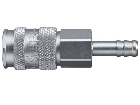 Rectus Series Industrial Interchange Nickel Plated Brass Coupler with Hose Barb Rectus Series Nickel Plated Brass Coupler - Hose Barb