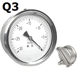 Model Q3 Gauge - 1/4" NPT U-Clamp Panel Mount