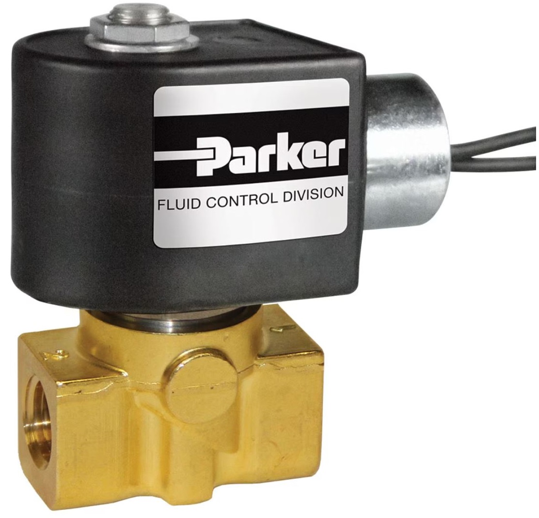Parker 2-Way Brass Valve 3/8 Inch