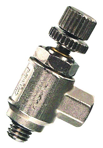 3° Needle Valve, #10-32 Knurled Knob with Locking Nut