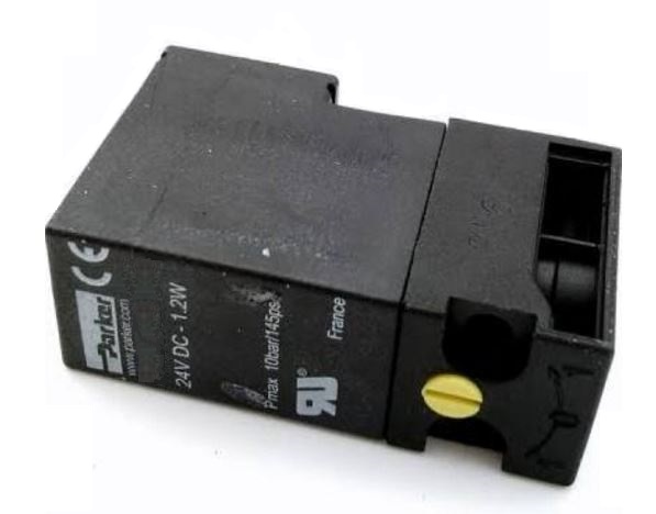 Parker Solenoid Valve SOLENOID VALVE 24VDC 1.2W NC W/LOCKING OVERRIDE