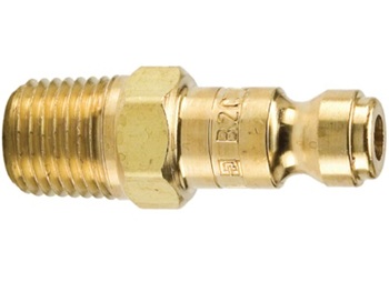 10 Series Tru-Flate Pneumatic Manual Connect Brass Nipple with Male Pipe 10 Series Brass Nipple - Male Pipe