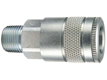 10 Series Tru-Flate Pneumatic Manual Connect Steel Coupler with Male Pipe 10 Series Steel Coupler - Male Pipe