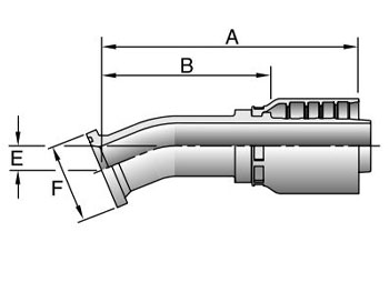 Parkrimp Permanent SAE Code 61 Flange Head-22-1/2* Elbow 77 Series 11677
