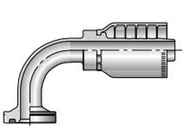Parkrimp Permanent SAE Code 62 Flange Head - 90° Elbow 78 Series 16N78