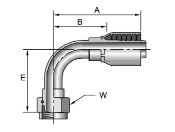 Parkrimp Permanent Female BSP Parallel Pipe - Swivel - 90° Elbow (60° Cone) 77 Series 1B277