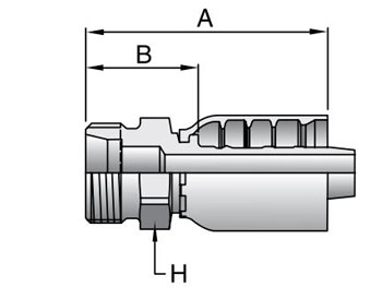 Parkrimp Permanent Male Metric S - Rigid - (24° Cone) 77 Series 1D277