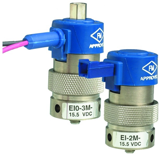 3-Way Intrinsically Safe 0.025" Pin Connector Valve (Fully-Ported) - EIO Series