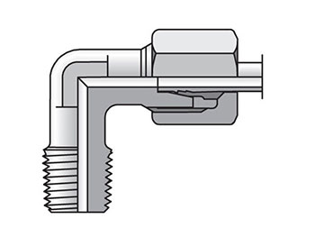 WE06LR71 EO/EO-2 90° Elbow, Male Connector - WE-R keg
