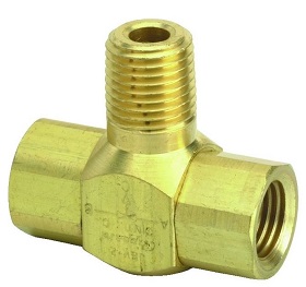 J-Series Shuttle Valve, 1/4” Male Out, 1/4” Male In, 1/4” Female In