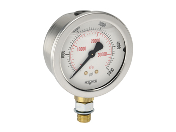25-901-400-BAR/PSI-G1/4 NOSHOK - 900 Series Gauge -SS Case - Bottom Connection
