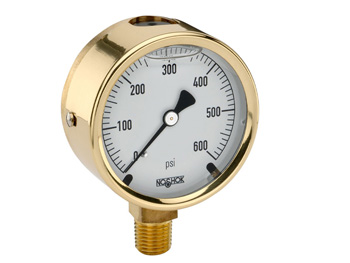 NOSHOK - 300 Series Gauge - Brass -Bottom Connection