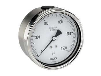 25-410-30-PSI/KPA NOSHOK - 400 Series Gauge - All SS - Dry/Fillable - Back Connection