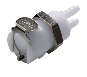 Coupling Body (sold in 25 pack only) Panel Mount Hose Barb - Twin Tube Series
